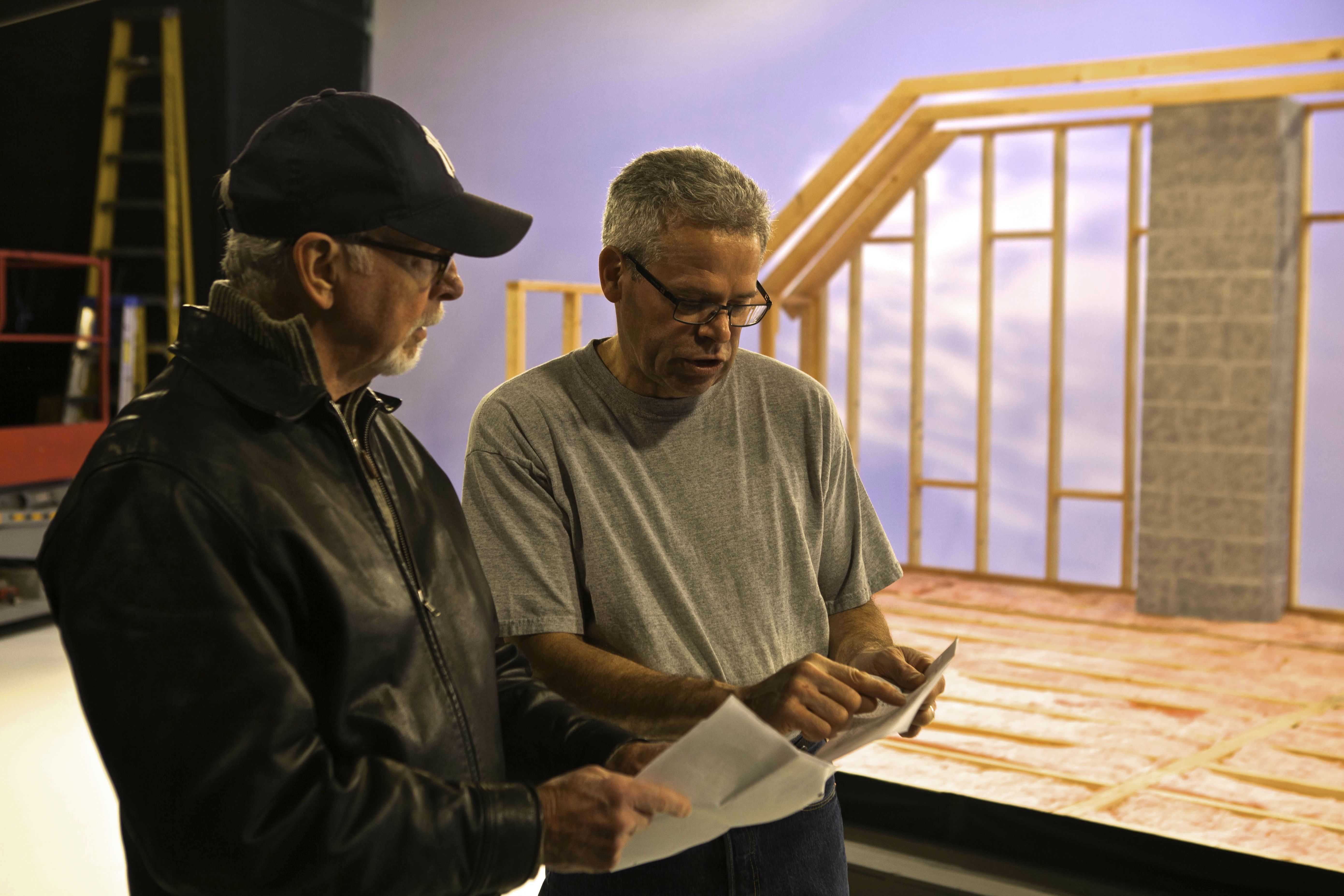 Producer Jeffrey Wyant and director James Hornbeck confer